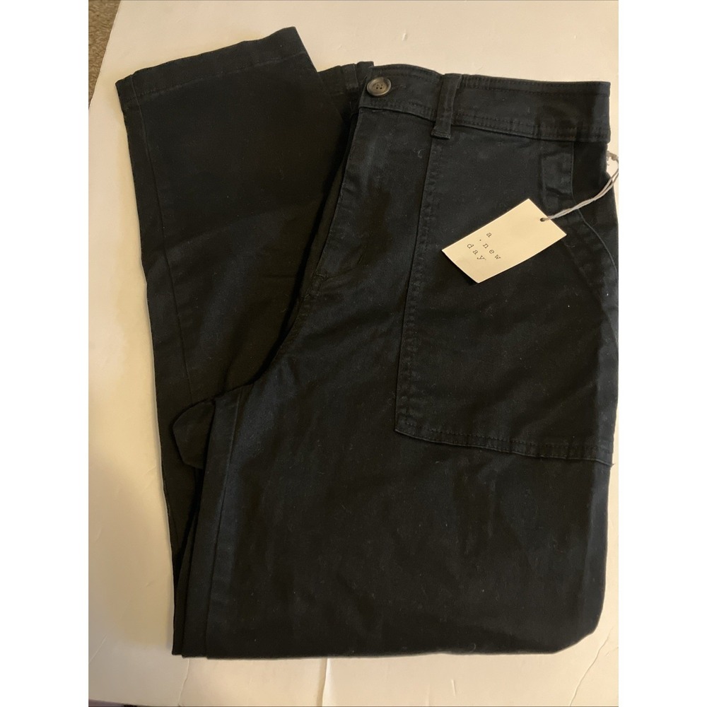 A New Day Womens Jeans Size 12 R Black Denim Stretch Comfort High Rise Slim C821